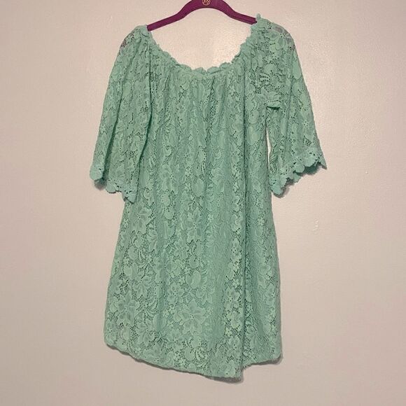 Umgee Mini Tunic Dress Woman's Small Floral Lace Off the Shoulder Fairy Bohemian - Picture 1 of 8